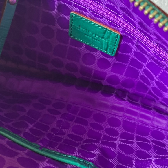 Kate Spade:Byrd Knightbridhed Croc Embossed Emerald Green Shoulder Bag-Gold Tone - Picture 13 of 15